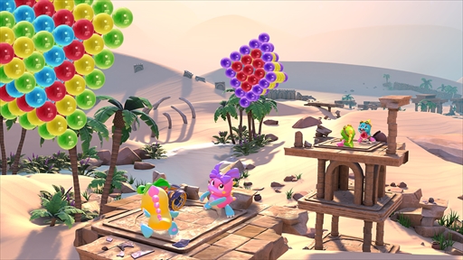画像ギャラリー No.009のサムネイル画像 / 「パズルボブルVR バケーション・オデッセイ」インプレッション。VR空間で立体的なバブルの塊を次々に割っていく爽快感を味わえる