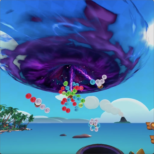 画像ギャラリー No.013のサムネイル画像 / 「パズルボブルVR バケーション・オデッセイ」インプレッション。VR空間で立体的なバブルの塊を次々に割っていく爽快感を味わえる