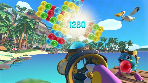 画像ギャラリー No.016のサムネイル画像 / 「パズルボブルVR バケーション・オデッセイ」インプレッション。VR空間で立体的なバブルの塊を次々に割っていく爽快感を味わえる
