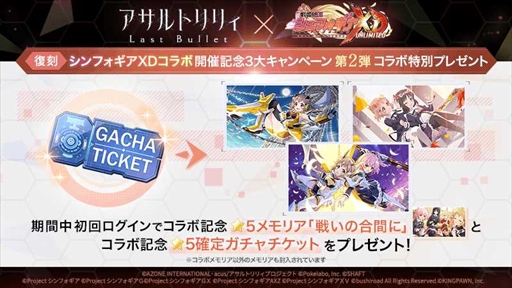 画像ギャラリー No.002のサムネイル画像 / 「アサルトリリィ Last Bullet」，「戦姫絶唱シンフォギアXD UNLIMITED」のコラボイベントを復刻開催