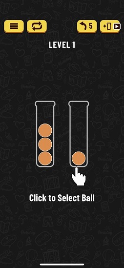 画像ギャラリー No.001のサムネイル画像 / 同じ色のボールをチューブに並べよう。パズルゲーム「ボールソートパズル」を紹介する「（ほぼ）日刊スマホゲーム通信」第2407回