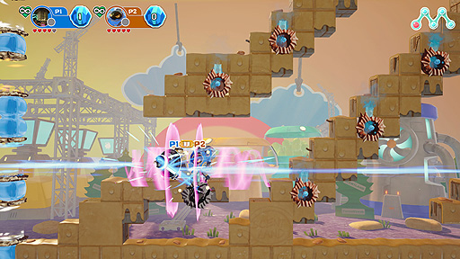 画像ギャラリー No.004のサムネイル画像 / 地形操作がキモとなるACT「ジオリフターズ」のSwitch版とPS4版が本日リリース。最大4人での協力/対戦にも対応