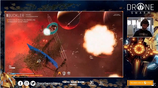 画像ギャラリー No.008のサムネイル画像 / ［TGS 2020］PC向け新作RTS「Drone Swarm」の公式番組をレポート。無数のドローンで壁を築き，敵を討て
