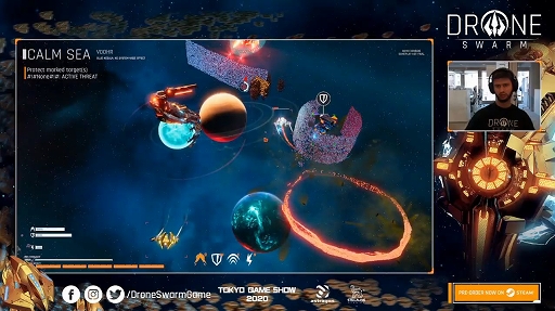 画像ギャラリー No.010のサムネイル画像 / ［TGS 2020］PC向け新作RTS「Drone Swarm」の公式番組をレポート。無数のドローンで壁を築き，敵を討て