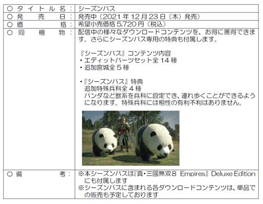 画像ギャラリー No.010のサムネイル画像 / 「真・三國無双8 Empires」，ダウンロードコンテンツ第4弾“エディットパーツセット”が本日配信スタート