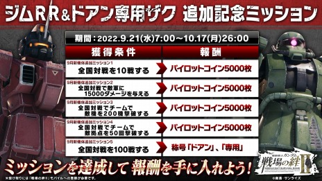画像ギャラリー No.004のサムネイル画像 / 「機動戦士ガンダム 戦場の絆II」の最新アップデートを9月21日に実装。新規MS“ジムRR（レッズ）”と“ドアン専用ザク”参戦