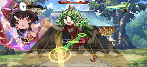 画像ギャラリー No.008のサムネイル画像 / 「東方ダンマクカグラ」先行プレイレポート。楽曲中に弾幕シューティングも楽しめる東方Project公認リズムゲーム