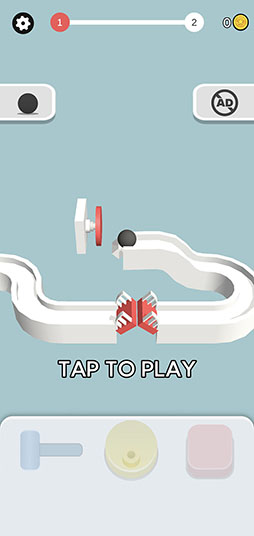 画像ギャラリー No.002のサムネイル画像 / 3つのボタンを使い分けてボールをゴールに導こう。「Ball Slider 3D」を紹介する「（ほぼ）日刊スマホゲーム通信」第2424回