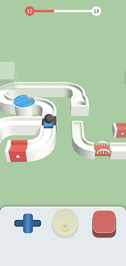 画像ギャラリー No.005のサムネイル画像 / 3つのボタンを使い分けてボールをゴールに導こう。「Ball Slider 3D」を紹介する「（ほぼ）日刊スマホゲーム通信」第2424回