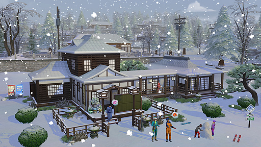 画像ギャラリー No.005のサムネイル画像 / “日本”要素満載の，「The Sims 4」最新拡張「Snowy Escape」が11月13日にリリース。雪山での遊びや温泉，和風の住まい作りを楽しめる
