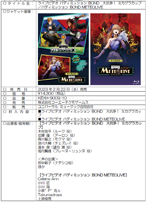 画像ギャラリー No.003のサムネイル画像 / 「ライブビデオ バディミッション BOND 大抗争！ミカグラカップ」，Blu-rayが発売に