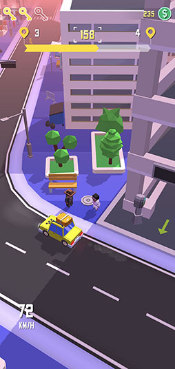 画像ギャラリー No.004のサムネイル画像 / 道路を爆走して乗客を送り届けよう。スマホ向けカーアクション「タクシーラン」を紹介する「(ほぼ)日刊スマホゲーム通信」第2436回