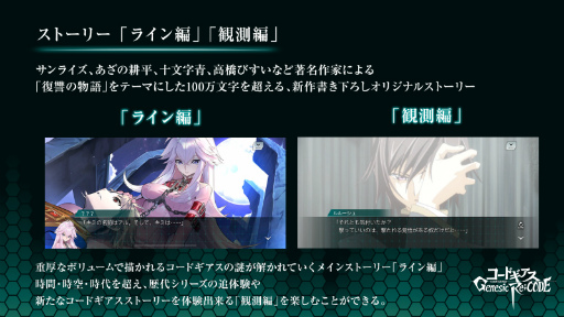 画像ギャラリー No.006のサムネイル画像 / 「コードギアス Genesic Re;CODE」書き下ろしストーリー“ライン編”“観測編”の概要が公開