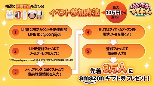 画像ギャラリー No.002のサムネイル画像 / 「おいでよマイホーム」,事前登録するとAmazonギフト券がもらえるキャンペーンを開始
