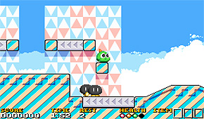 画像ギャラリー No.005のサムネイル画像 / ファミコン用横スクロールACT「ギミック!」を強化したアーケード向け「ギミック! EXACT☆MIX」がexA-Arcadiaで12月31日リリースへ
