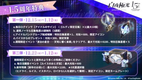画像ギャラリー No.011のサムネイル画像 / 「白夜極光」で1.5周年イベント“漂泊の星空――天穹に響く楽章”が本日から開催。プロデューサーとなり，アイドルを育成するイベントも