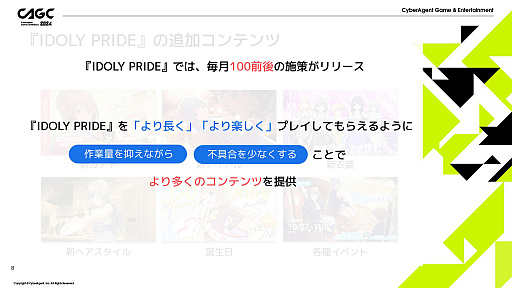 画像ギャラリー No.004のサムネイル画像 / 「IDOLY PRIDE」の安定運用を支える多機能管理ツールとは。毎月の施策をツールが支え,限りあるマンパワーをクリエイティブな作業に活かす