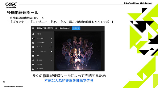 画像ギャラリー No.007のサムネイル画像 / 「IDOLY PRIDE」の安定運用を支える多機能管理ツールとは。毎月の施策をツールが支え,限りあるマンパワーをクリエイティブな作業に活かす