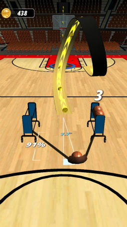 画像ギャラリー No.006のサムネイル画像 / ボールを弾いてゴールへ。スマホ向けアクション「Slingshot Basketball!」を紹介する「(ほぼ)日刊スマホゲーム通信」第2497回