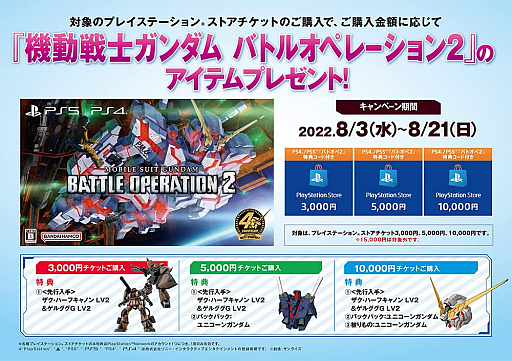 画像ギャラリー No.001のサムネイル画像 / Amazon,PS Storeチケットを購入すると,PS5/PS4版「バトオペ2」で使える特典コードが付いてくるキャンペーンを8月21日まで実施中