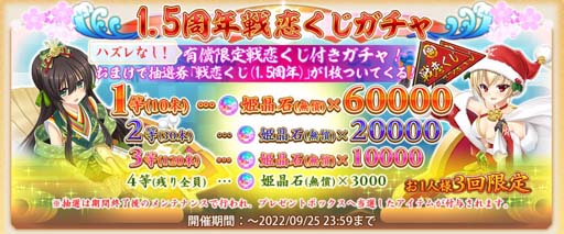 画像ギャラリー No.006のサムネイル画像 / 「戦国†恋姫オンライン」リリース1.5周年記念キャンペーン開催中。純金小判プレゼントキャンペーンも