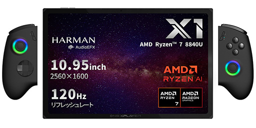 画像ギャラリー No.001のサムネイル画像 / 10.95型液晶搭載の携帯型ゲームPC「ONEXPLAYER X1」にRyzen 7 8840U搭載モデルが登場
