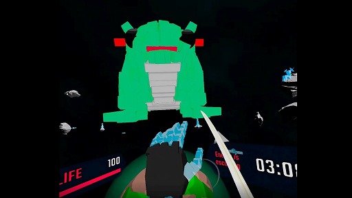 画像ギャラリー No.001のサムネイル画像 / ブロック崩し風VRアクション「Shinobi Breaker」プレイレポート。手裏剣を打ち出して,立ちはだかるブロックモンスターを狙い撃つ!