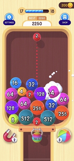 画像ギャラリー No.001のサムネイル画像 / 連鎖が気持ちいいスマホ向けパズルゲーム「2048ボール 3D」を紹介する「（ほぼ）日刊スマホゲーム通信」第2518回