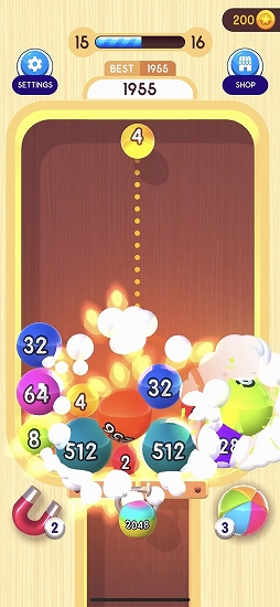 画像ギャラリー No.008のサムネイル画像 / 連鎖が気持ちいいスマホ向けパズルゲーム「2048ボール 3D」を紹介する「（ほぼ）日刊スマホゲーム通信」第2518回