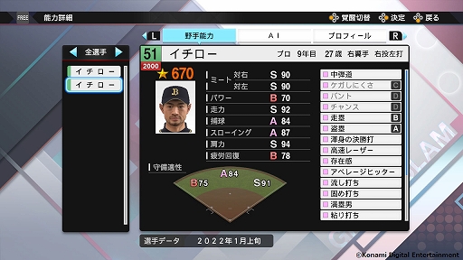 画像ギャラリー No.010のサムネイル画像 / 「eBASEBALLプロ野球スピリッツ2021 グランドスラム」,2022シーズン版への無料アップデートが3月23日に実施。イチローさんも登場