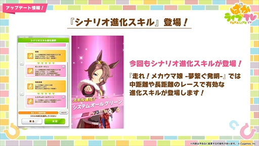 画像ギャラリー No.030のサムネイル画像 / 新育成シナリオ「走れ！メカウマ娘 -夢繋ぐ発明-」は10月29日に登場。「ウマ娘 プリティーダービー」ぱかライブTV Vol.46まとめ