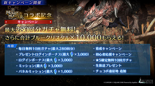 画像ギャラリー No.009のサムネイル画像 / 「FINAL FANTASY VII EVER CRISIS」×「モンスターハンター」コラボが本日開始。毎日10回,最大280回分の無料ガチャも登場