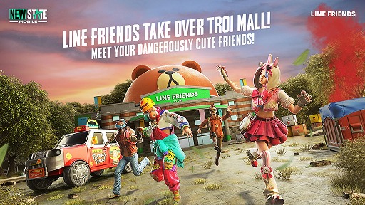 画像ギャラリー No.002のサムネイル画像 / 「NEW STATE MOBILE」と「LINE FRIENDS」のコラボが開始に。マップ内のMallがLINE FRIENDSストアのデザインに変更