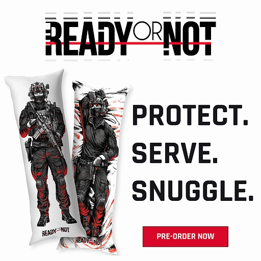 画像ギャラリー No.001のサムネイル画像 / 「Ready or Not」，まさかの“タクティカル抱き枕”を発売。Judgeをプリントした抱き枕が“ご要望にお応えして”いよいよ登場