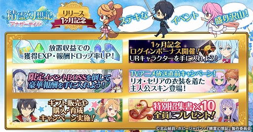 画像ギャラリー No.002のサムネイル画像 / 「精霊幻想記アナザーテイル」，リリース1か月記念キャンペーンが開催中。最新情報なども発表