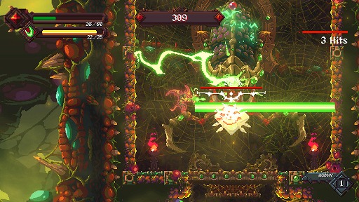 画像ギャラリー No.009のサムネイル画像 / 「ライジングヘル」のPS4/Switch版が本日リリース。地獄からの脱出を目指す，縦スクロール型アクションゲーム