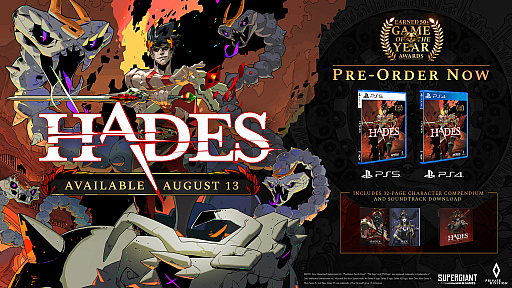 画像ギャラリー No.004のサムネイル画像 / 「Hades」のPS5/Xbox Series X/PS4/Xbox One版が9月30日に発売。パッケージ版にはサントラやカラーブックレットの特典も