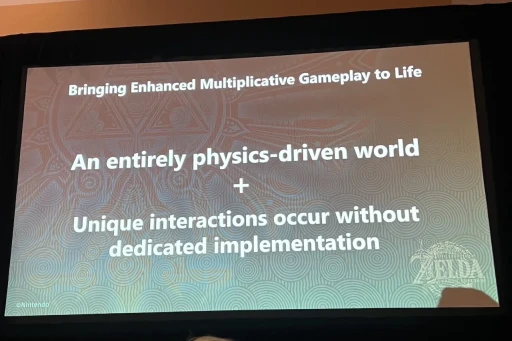 画像ギャラリー No.008のサムネイル画像 / ［GDC 2024］「ゼルダの伝説　ティアーズ オブ ザ キングダム」の自由な遊びは，現実的な物理のルールで世界ができていたからだった