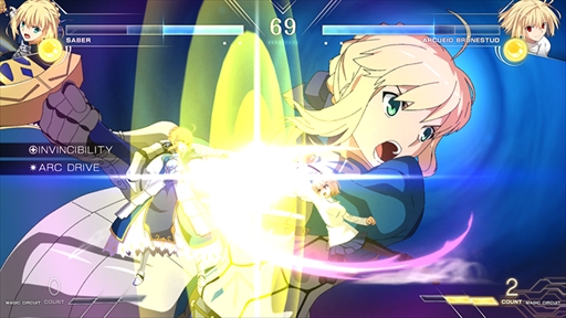 画像ギャラリー No.016のサムネイル画像 / 「MELTY BLOOD: TYPE LUMINA」にFateシリーズからセイバーが参戦。リーチとスピードを生かした真っ向勝負を得意とするキャラクター