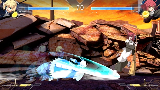 画像ギャラリー No.022のサムネイル画像 / 「MELTY BLOOD: TYPE LUMINA」にFateシリーズからセイバーが参戦。リーチとスピードを生かした真っ向勝負を得意とするキャラクター