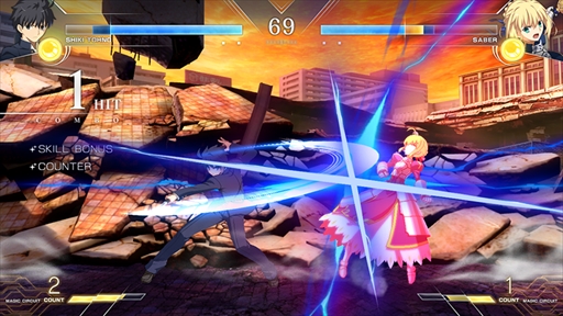 画像ギャラリー No.028のサムネイル画像 / 「MELTY BLOOD: TYPE LUMINA」にFateシリーズからセイバーが参戦。リーチとスピードを生かした真っ向勝負を得意とするキャラクター