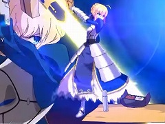 「MELTY BLOOD: TYPE LUMINA」のゲームプレイ動画“セイバーvs翡翠＆琥珀”第2弾が公開。弁当を跳ね返す全て遠き理想郷（アヴァロン）は必見