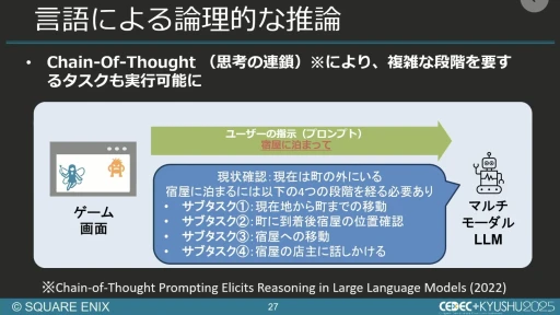 画像ギャラリー No.022のサムネイル画像 / 生成AIを活用したQA工数削減の試み。スクエニと東大・松尾研究室の共同研究を紹介するセッションをレポート［CEDEC+KYUSHU 2025］