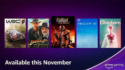 画像ギャラリー No.001のサムネイル画像 / Prime Gaming,「Fallout: New Vegas」「Indiana Jones and the Last Crusade」など11月のフリープレイ作品とゲーム内コンテンツを公開