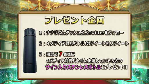 画像ギャラリー No.002のサムネイル画像 / 「ナナリズムダッシュ」4メディア対抗バトルを開催