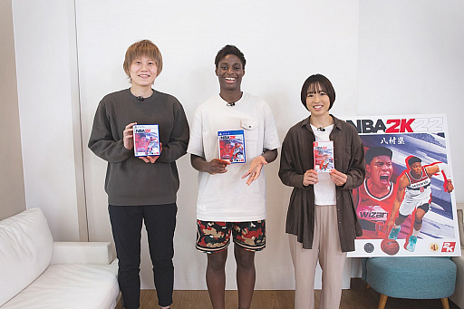 画像ギャラリー No.005のサムネイル画像 / 「NBA 2K22」,動画企画第1弾が公開。女子バスケ日本代表の髙田真希選手,馬瓜エブリン選手,三好南穂選手がゲームに挑戦