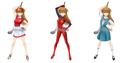 画像ギャラリー No.003のサムネイル画像 / 「白猫GOLF」，「エヴァンゲリオン」とのコラボイベントを開催。綾波レイと式波・アスカ・ラングレーがゴルフウェア姿で登場