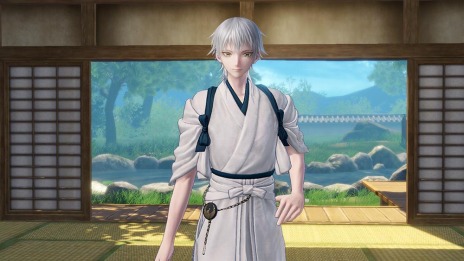 画像ギャラリー No.006のサムネイル画像 / 「刀剣乱舞無双」，第四部隊の鶴丸国永，燭台切光忠，大倶利伽羅の内番風装束を配信開始。第五部隊＆謎の人物“面影”の装束は4月7日に登場