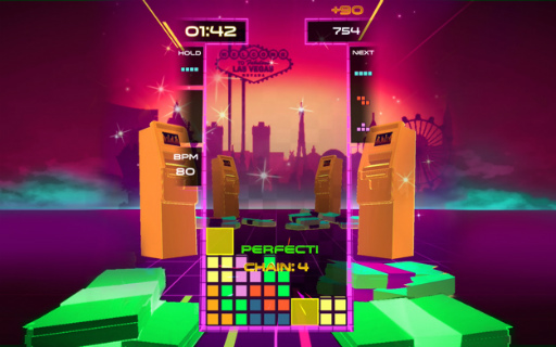 画像ギャラリー No.002のサムネイル画像 / パズル×音ゲー「Tetris Beat(テトリス ビート)」がApple Arcadeで配信中。アリソン・ワンダーランドさんらの独占楽曲でTスピン
