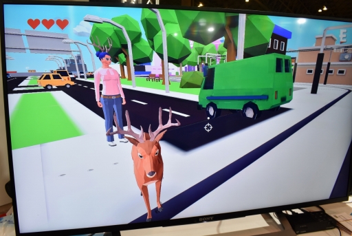 画像ギャラリー No.010のサムネイル画像 / ［TGS 2021］「ごく普通の鹿のゲーム DEEEER Simulator」のSwitch版をプレイ。鹿になってスローライフと“街破壊”の両方を体験してきた